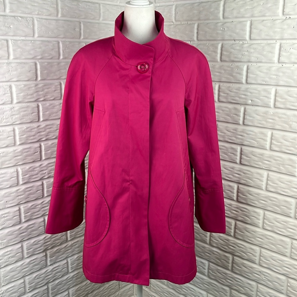 GALLERY RAIN TRENCH SWING COAT HOT PINK NWOT SIZE MED